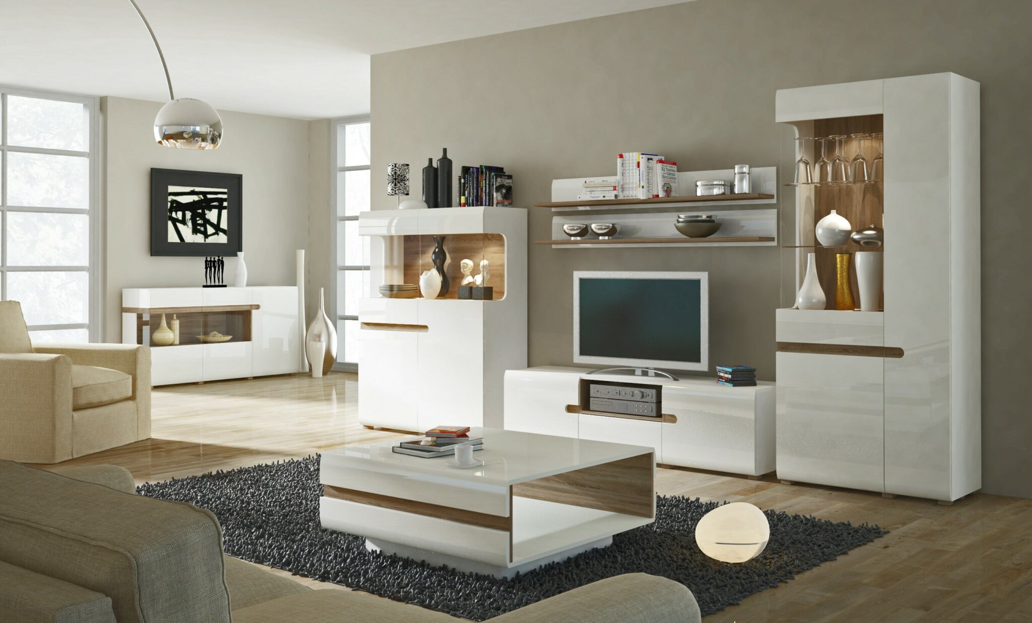 белая мебель дизайн гостиной